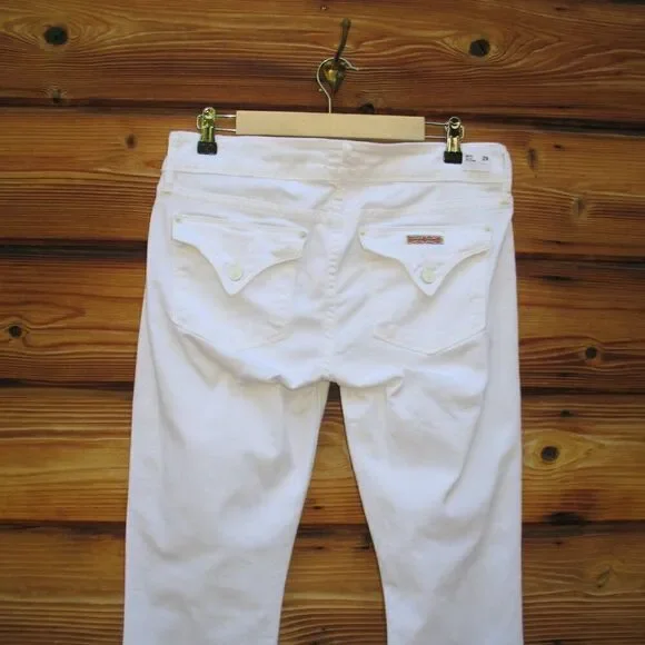 Hudson White Beth Baby Boot Cut Mid Rise Jeans 29 X 34 - Picture 11 of 13